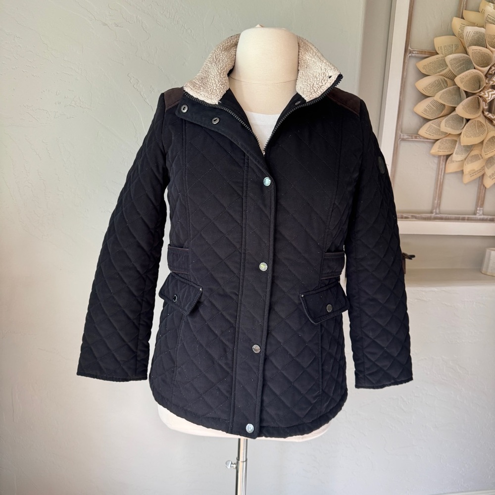 Laundry By Shelli Segal Jackets Womens  Black Quilted Utility Winter Jacket Sz L